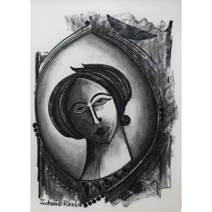 Zohaib Rind, 12 x 16 Inch, Charcoal on Paper, Figurative Painting, AC-ZR-091